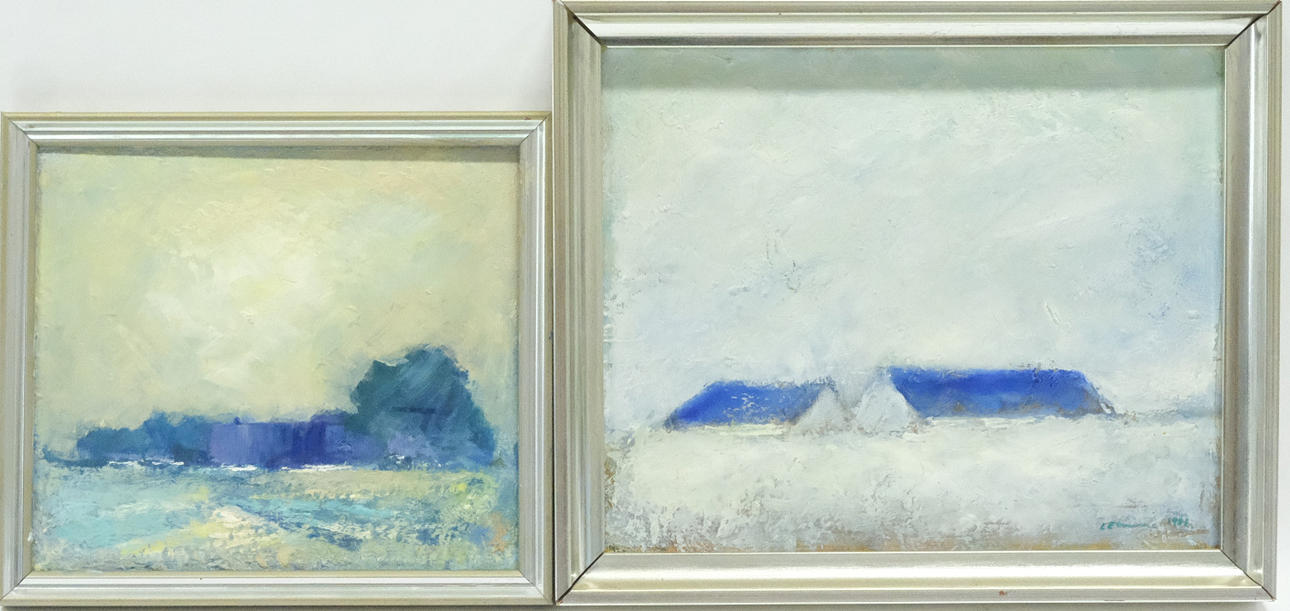 LARS ELIASSON. LANDSCAPE WITH HOUSES, TWO PIECES.