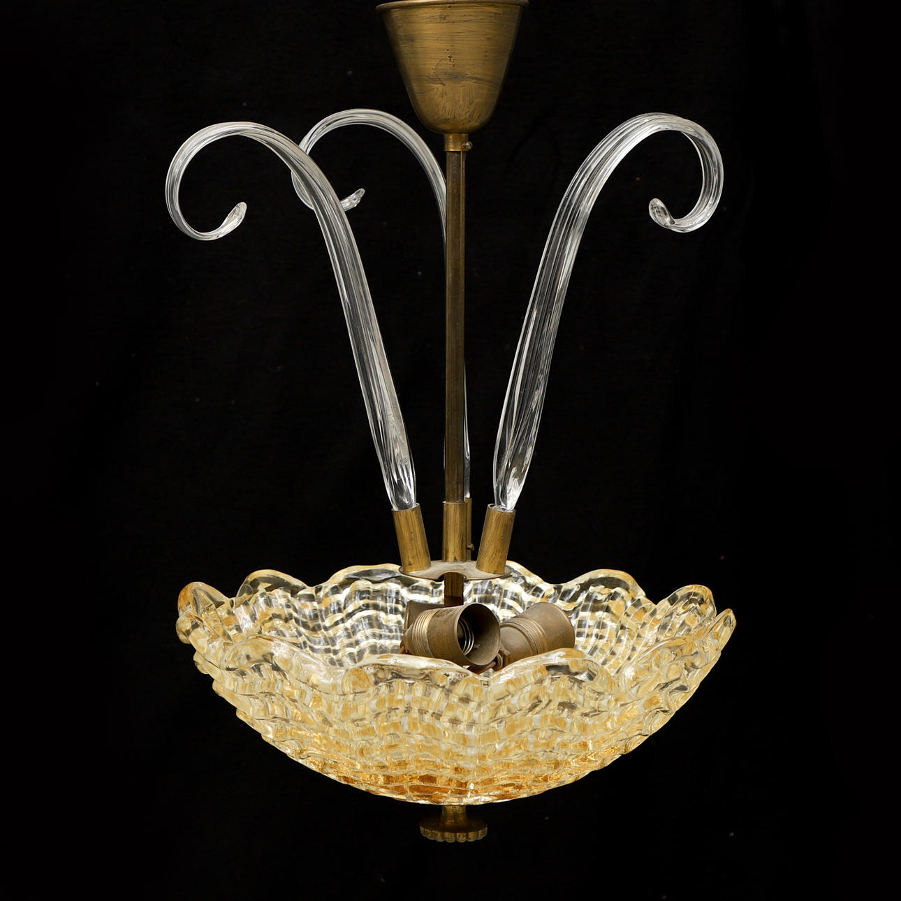 TAKLAMPA, Orrefors, 1940/50-tal.