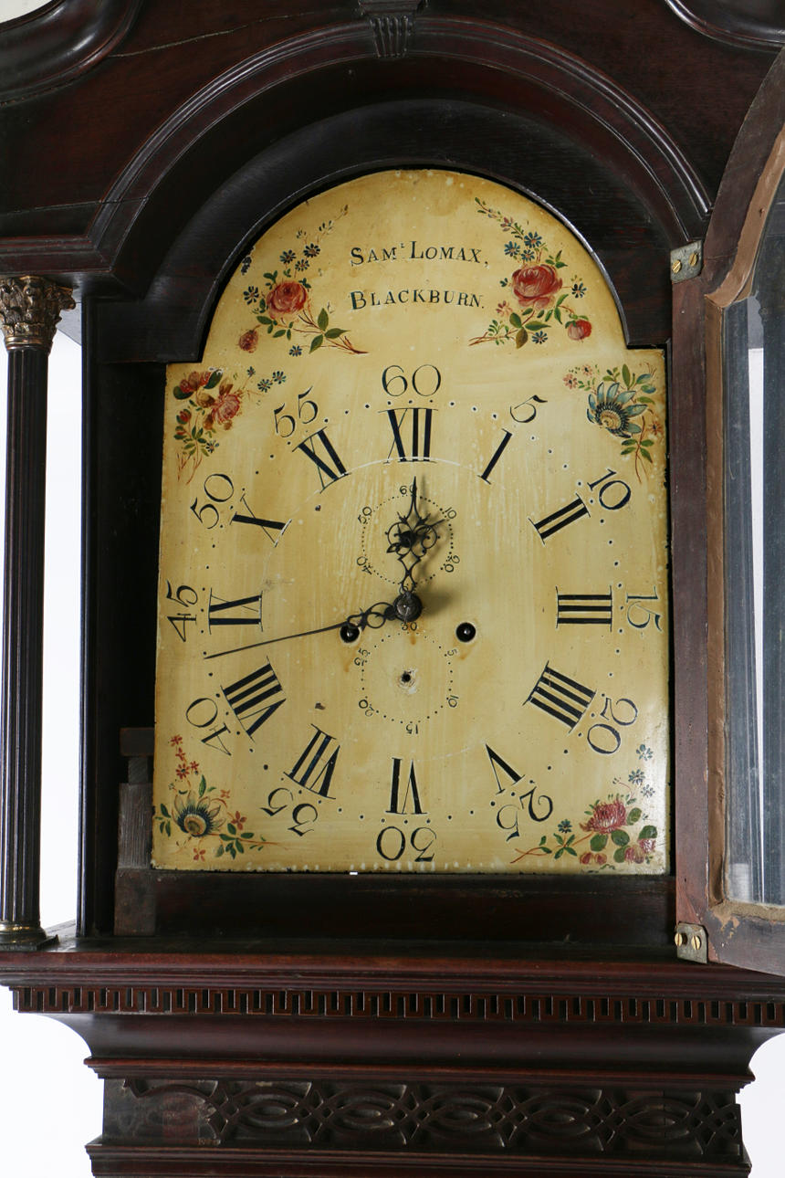 A 19TH CENTURY MAHOGANY LONGCASE CLOCK BY SAM LOMAX OF BLACKBURN ...