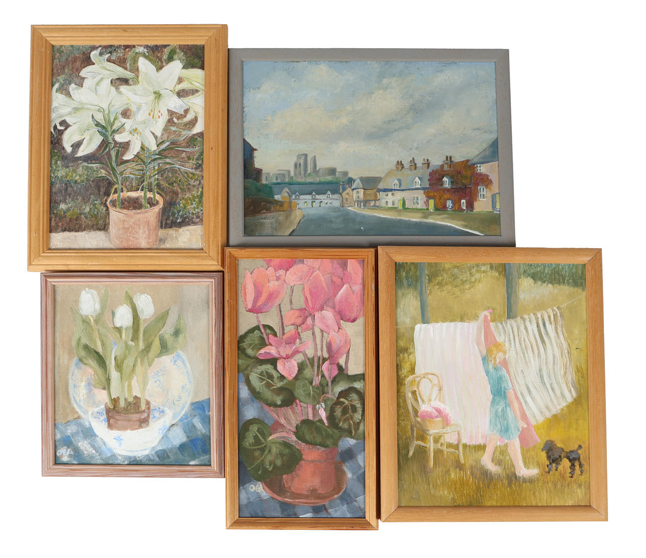 OLGA ELIZABETH AWTY (1928-2014). FÜNF GEMÄLDE.