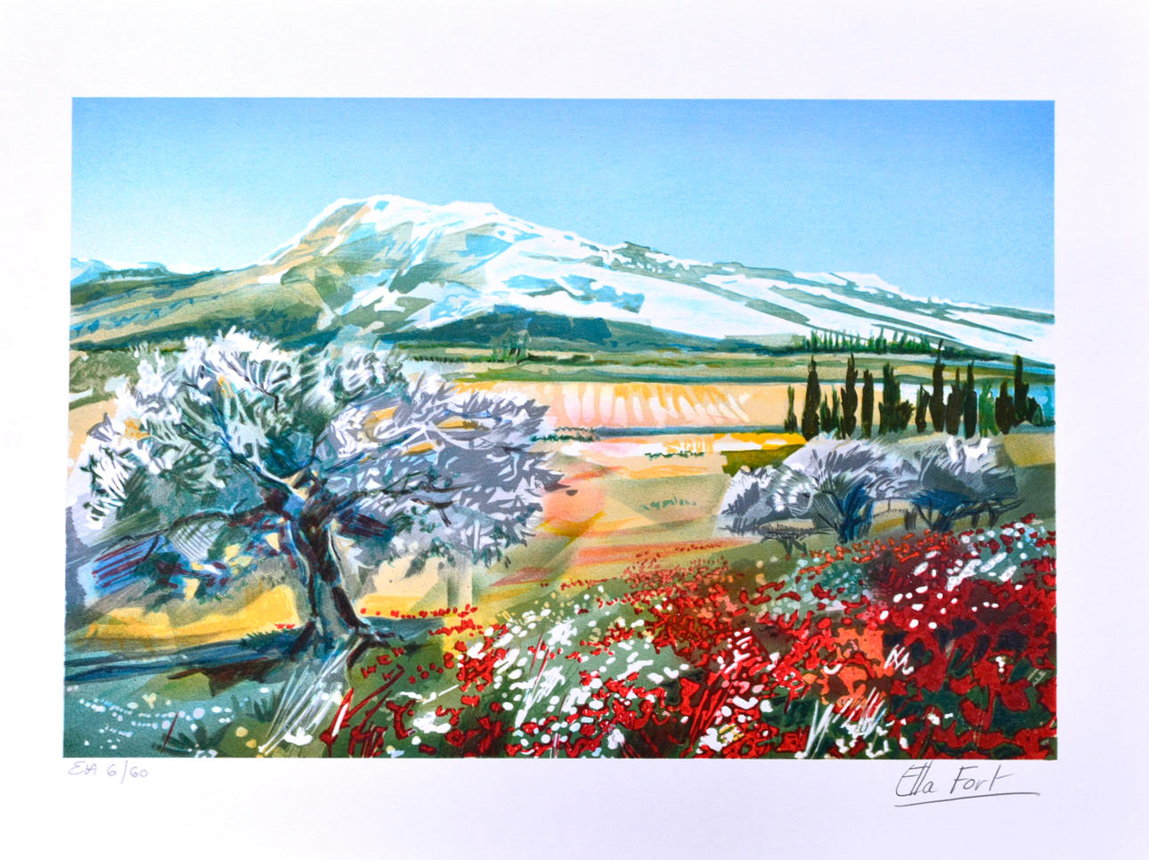 ELLA FORT. Farvelitografi.