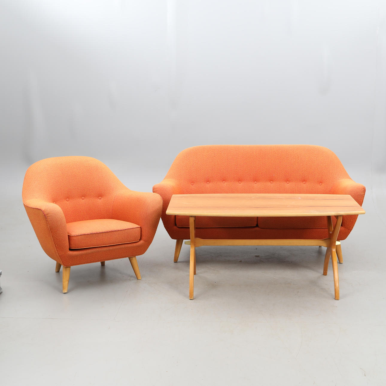 A 3-piece sofa set, including Kling's “standard”, mid 20th century.