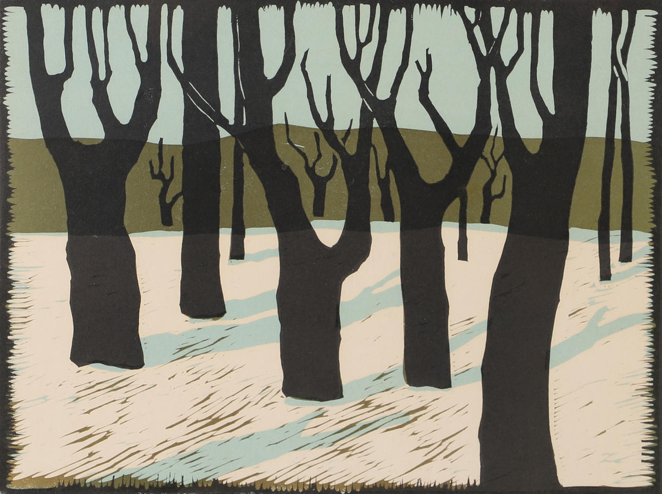 ERIC CEDERBERG. Träd, grafiskt blad, signerad E. Cederberg.