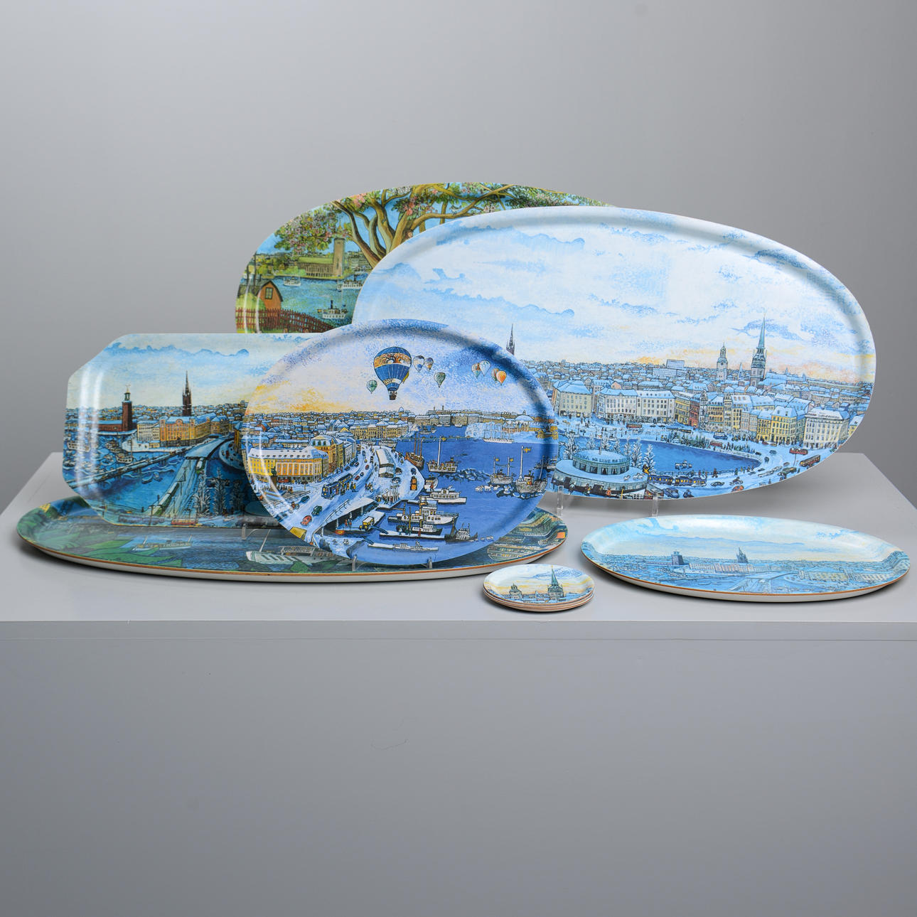 BENGT ELDE. Brickor, 9 st, med Stockholmsmotiv.