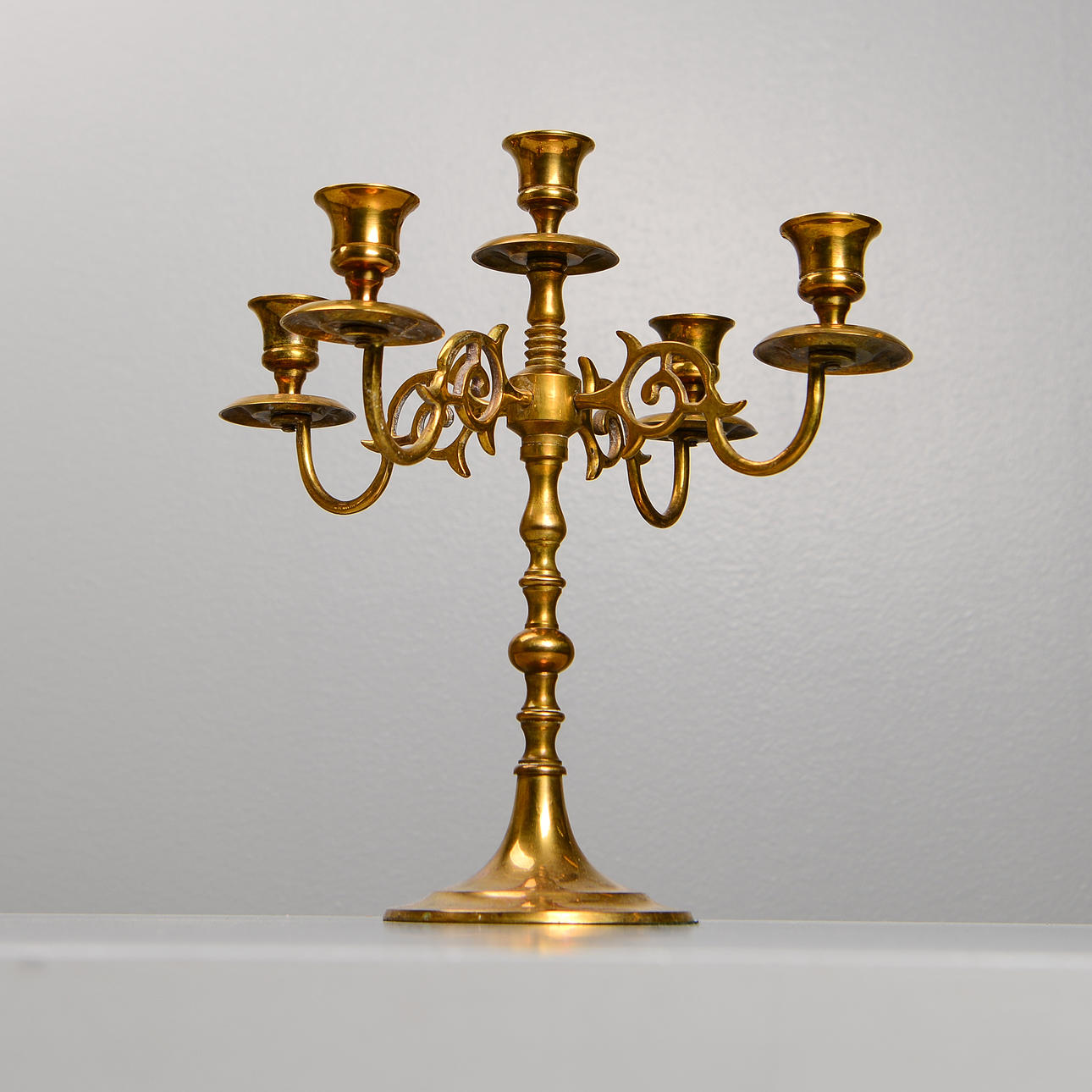 KANDELABER, mässing, 1900-tal.