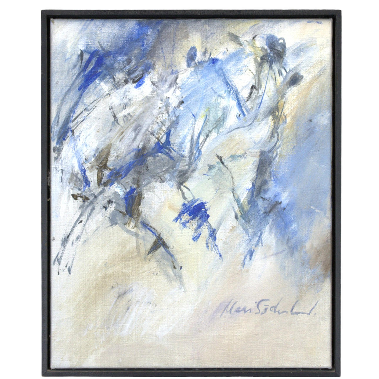 MARI SÖDERLUND. Olja på duk, "Blå dans III", signerad.