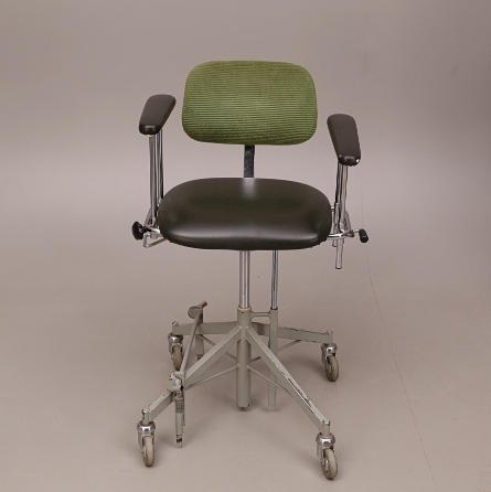 ARBETSSTOL, metall, galonsits, Mercado - rehab Stockholm, 1900-tal.