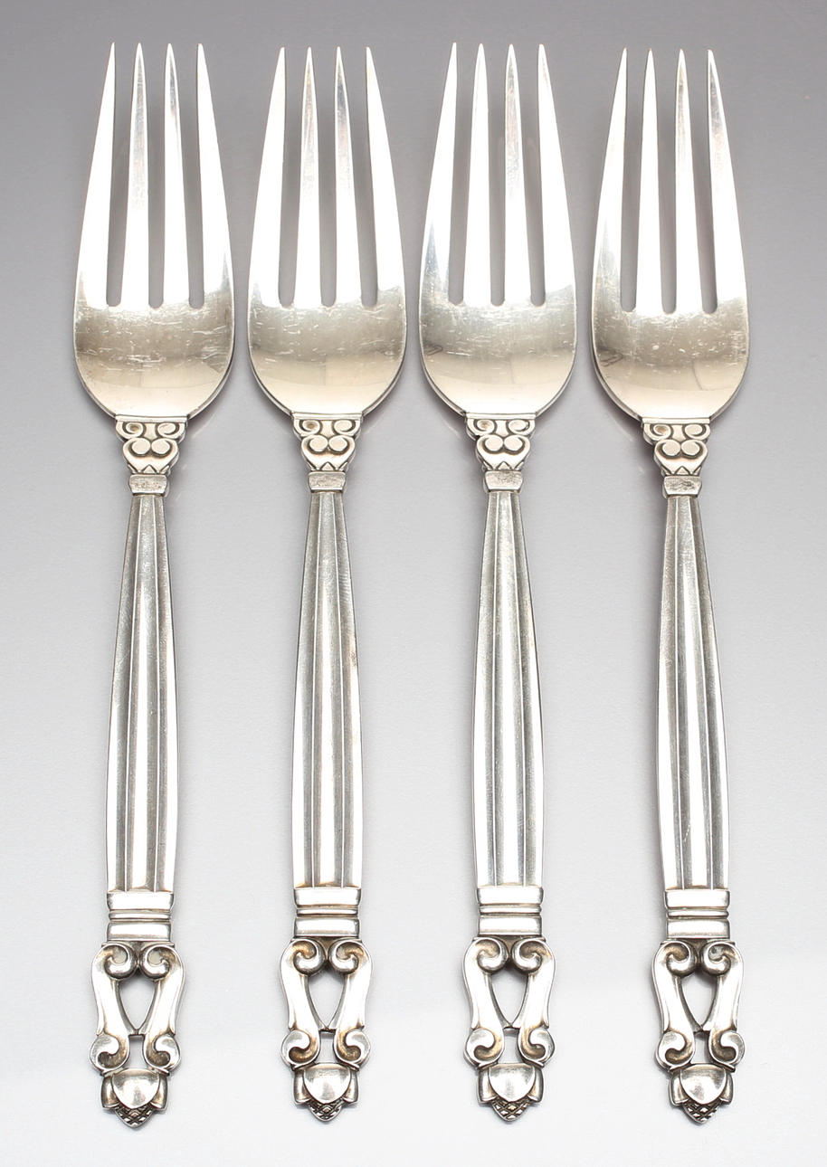 GEORG JENSEN. gafflar, 4 stycken (stora).