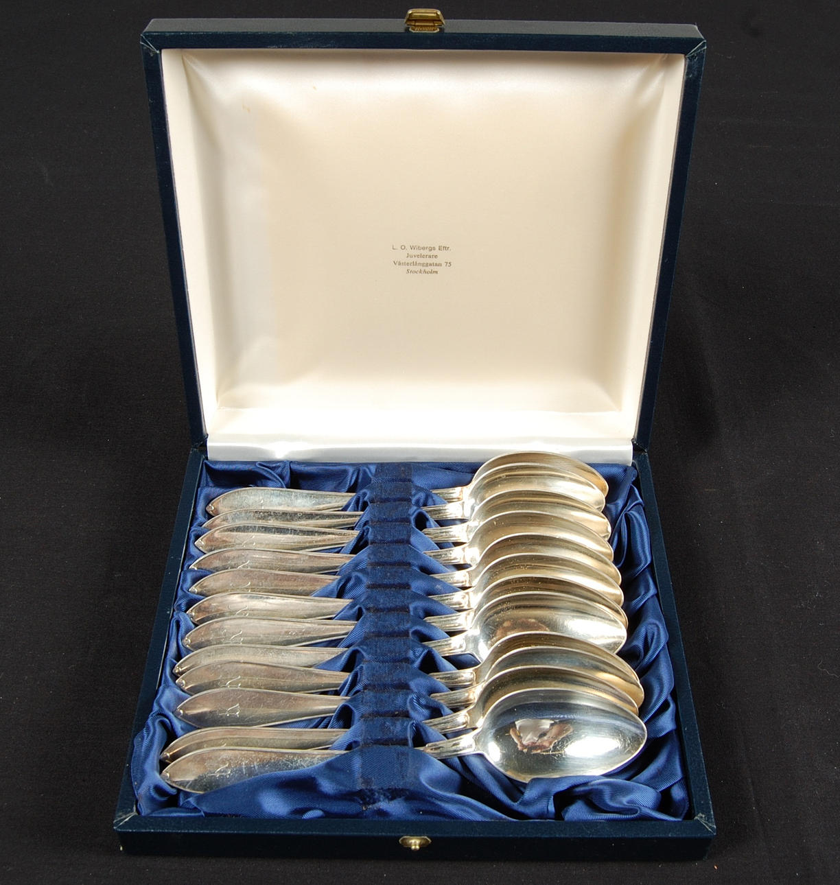 MATSKEDAR, 12 st , silver, 407 g, GAB, Stockholm.