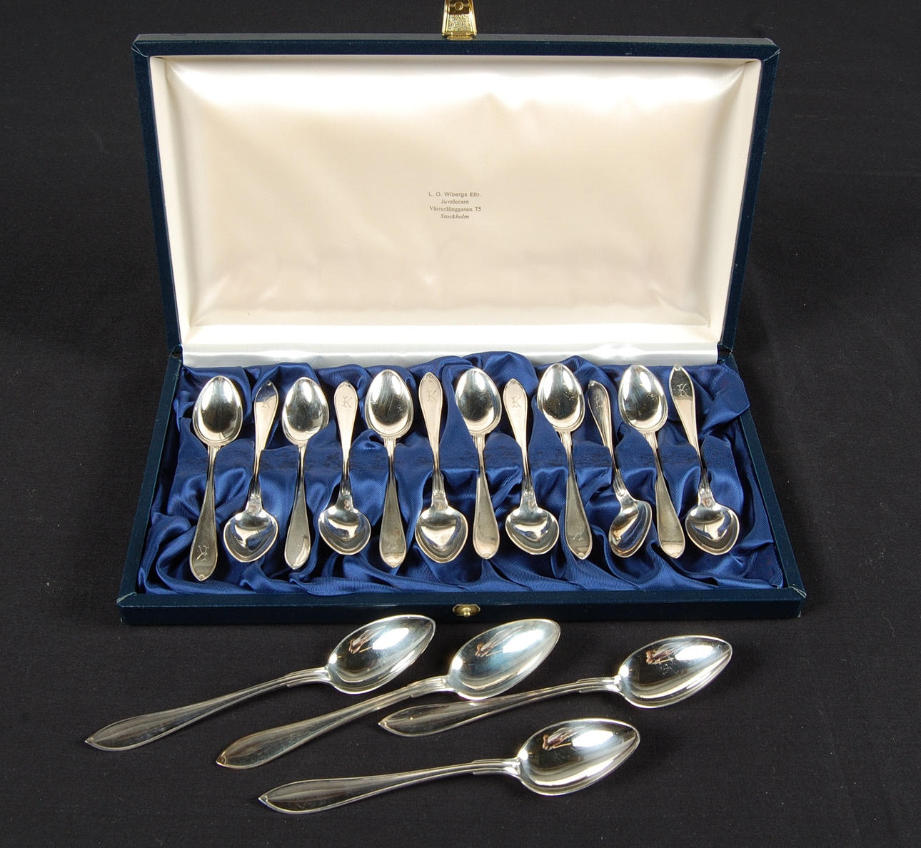 TESKEDAR, KAFFESKEDAR, 16 st, silver, 243 g, GAB, Stockholm.