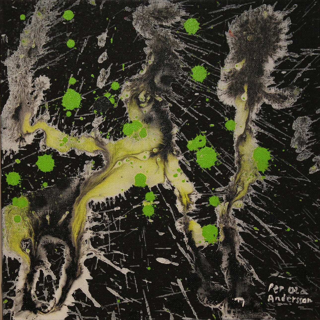 PER OLA ANDERSSON. Komposition. Akryl på duk. Signerad.