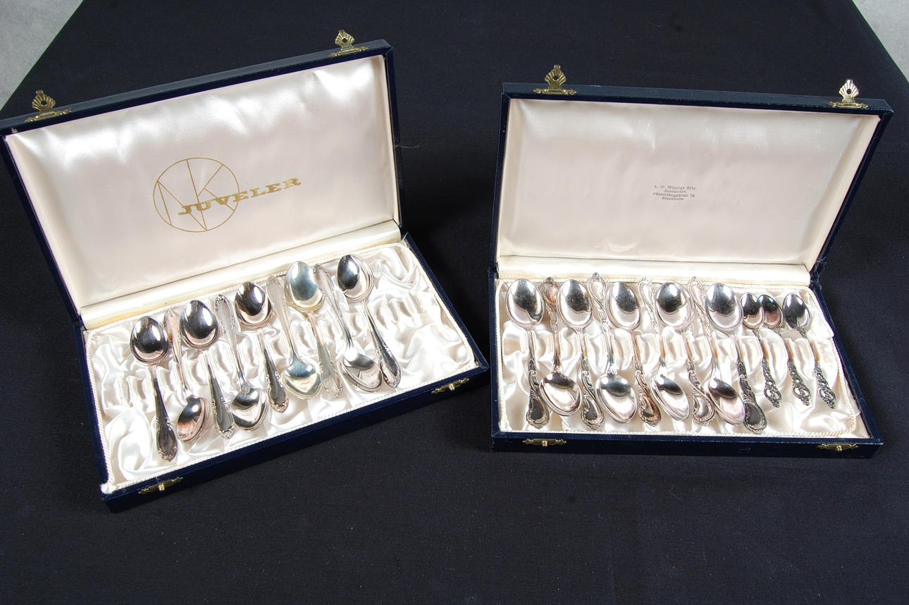 TESKEDAR, KAFFESKEDAR, 21 delar, silver, 337 g, GAB, Stockholm.