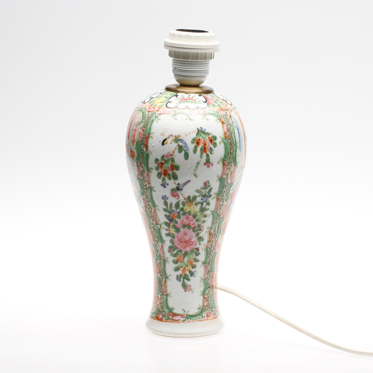 BORDSLAMPA, porslin, Kanton, 1800/1900-tal.