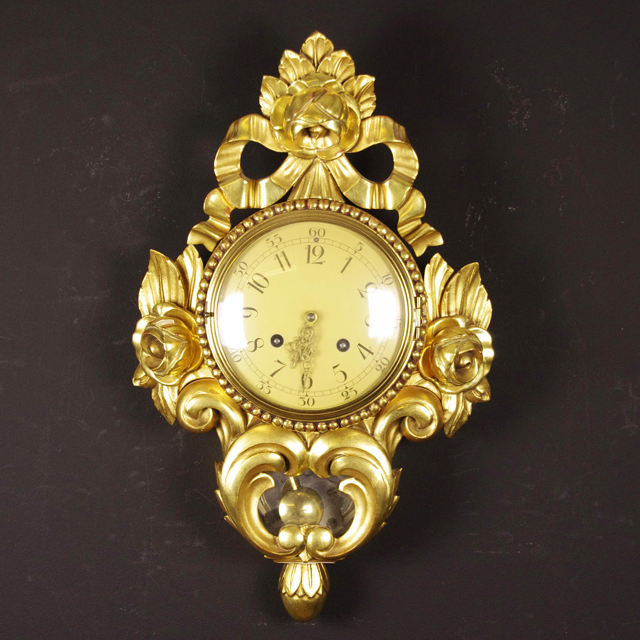 VÄGGPENDYL, förgylld, Westerstrand, Töreboda.