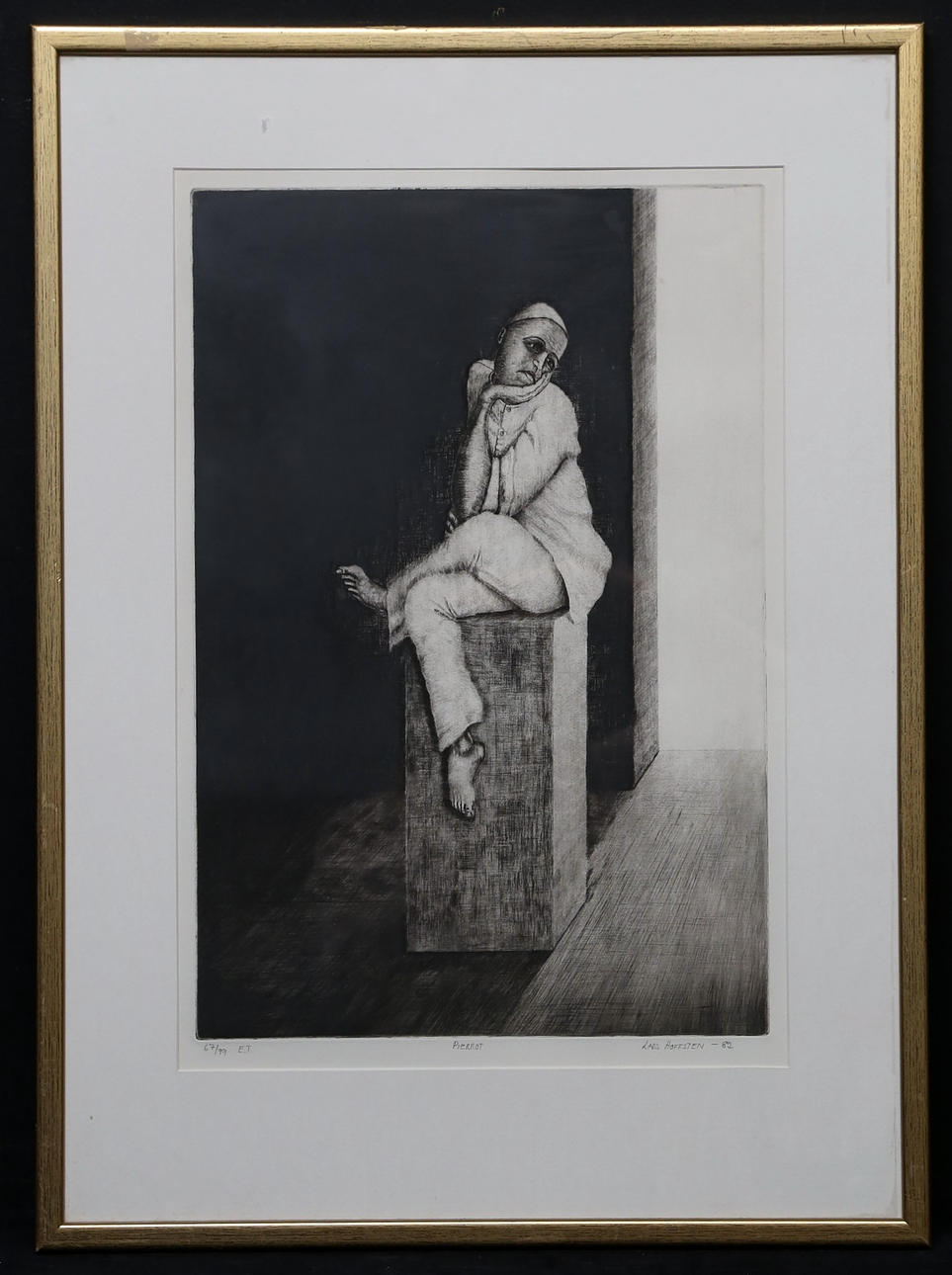 LARS HOFFSTEN. Etsning, signerad E.T. numrerad 67/99., daterad -82.