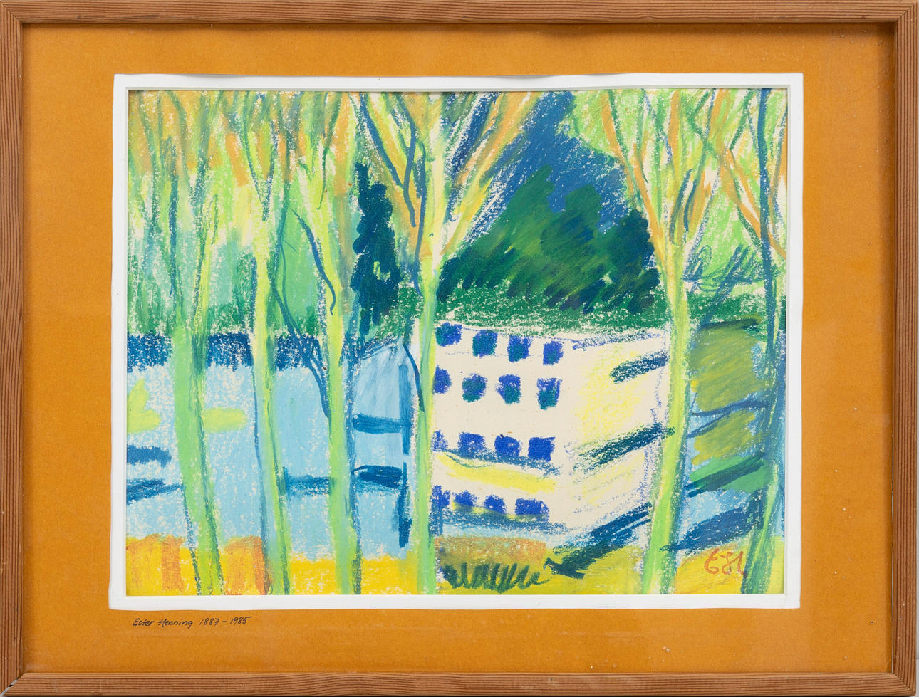 ESTER HENNING. pastell, stämpelmärkt.