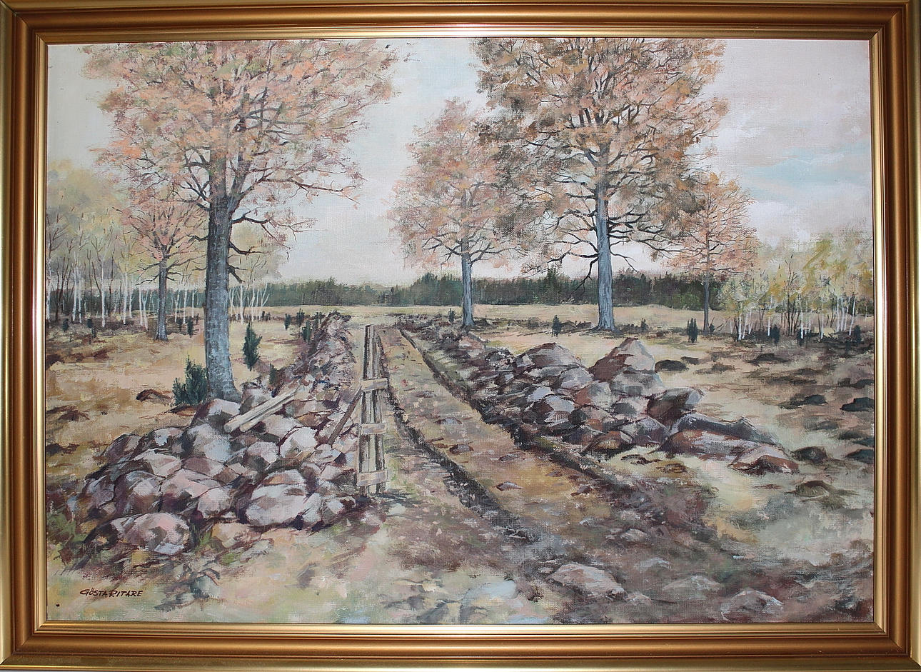 GÖSTA RITARE. olja på duk "skogsmotiv" signerad.