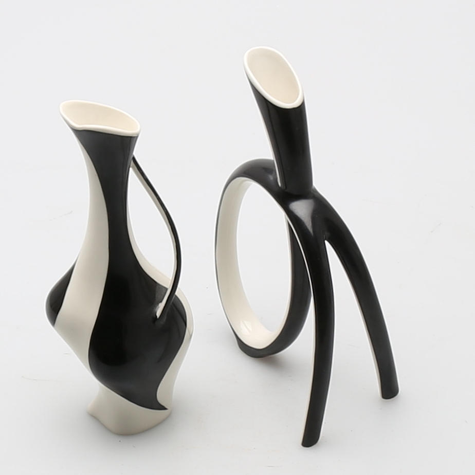 VASER, 2 st porslin. Lindner Kueps Bavaria 1950-tal.