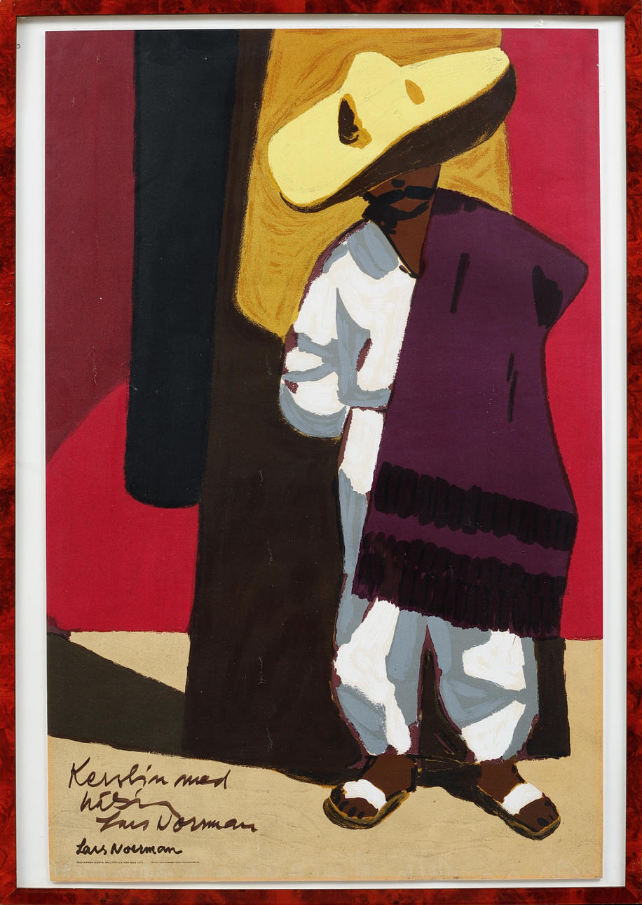 LARS NORMANN. “Mexican Siesta” Poster for Ikea 1972, signed.