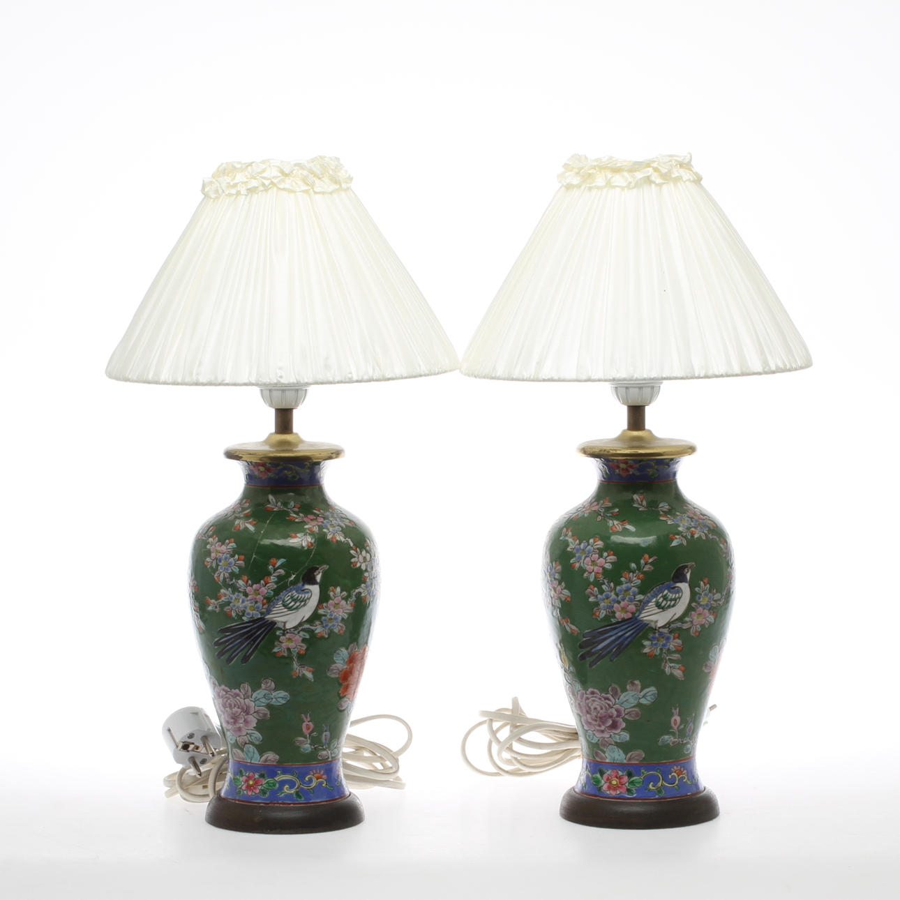 BORDSLAMPOR, 1 par, porslin, orientaliska.