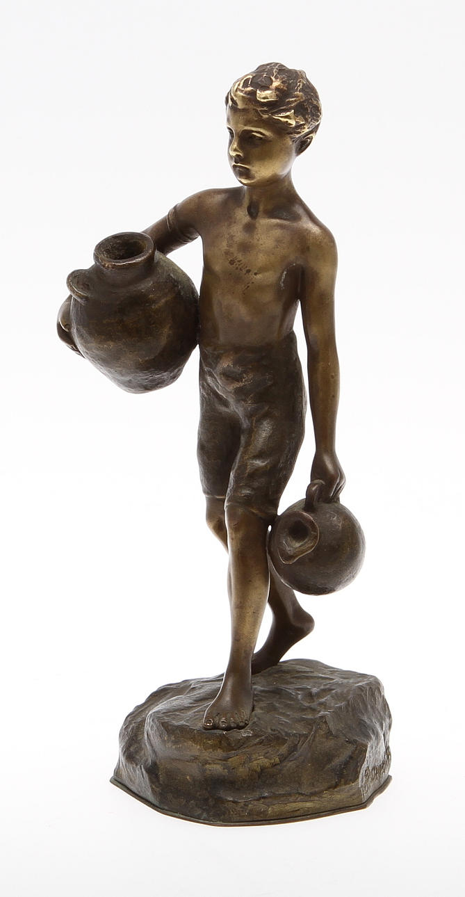 RUFFINO BESSERDICH. Skulptur, guldpatinerad brons. Signerad.