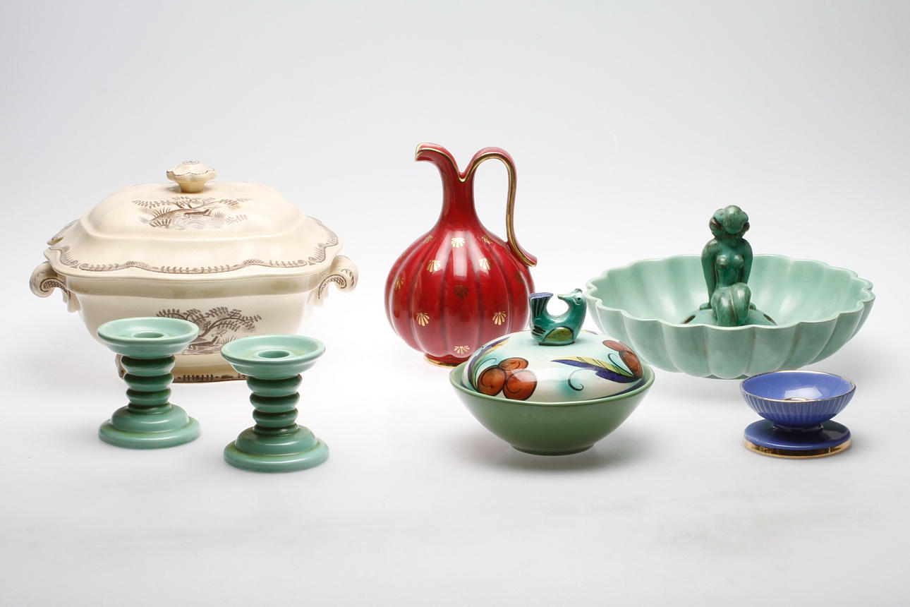 KERAMIK, 7 delar, mestadels Gefle.