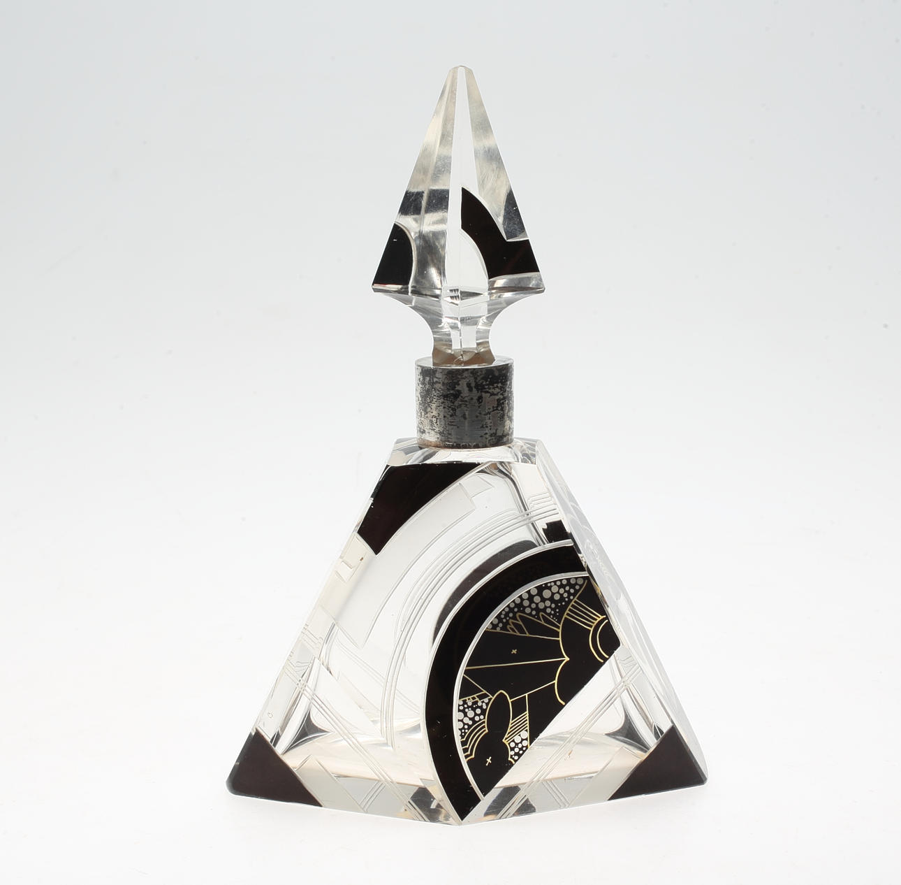 KARAFF, glas och silver, möjligen Karl Palda, 1920/30-tal.