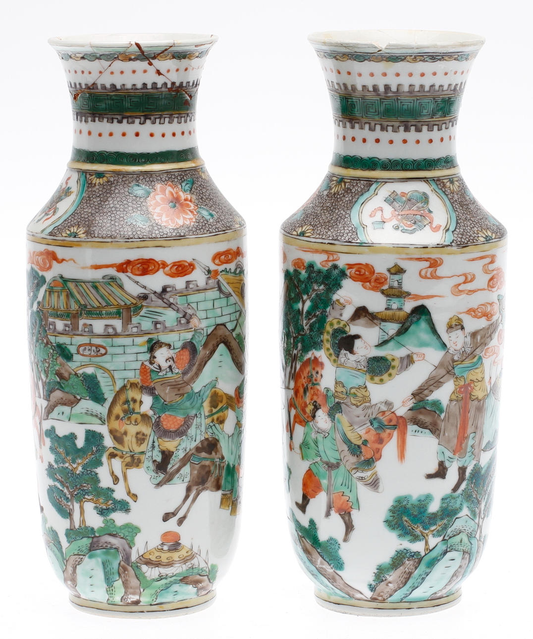 VASER, ett par, porslin, orientaliska.