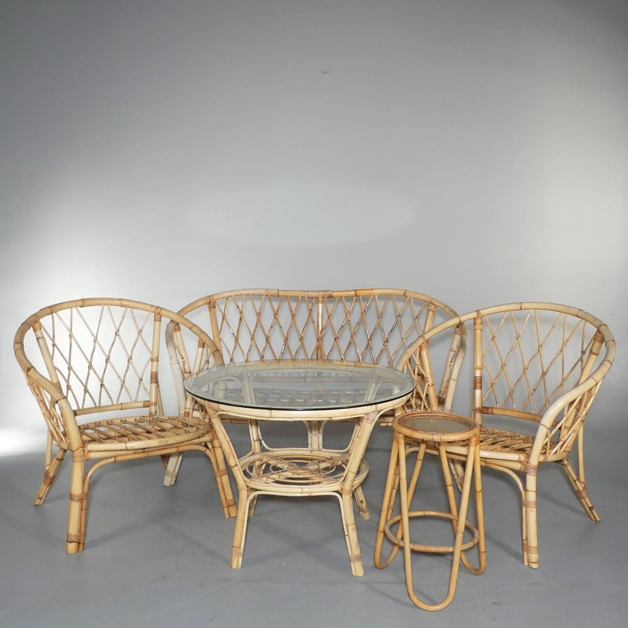 VERANDAMÖBEL, Rattan, 5 Stück.