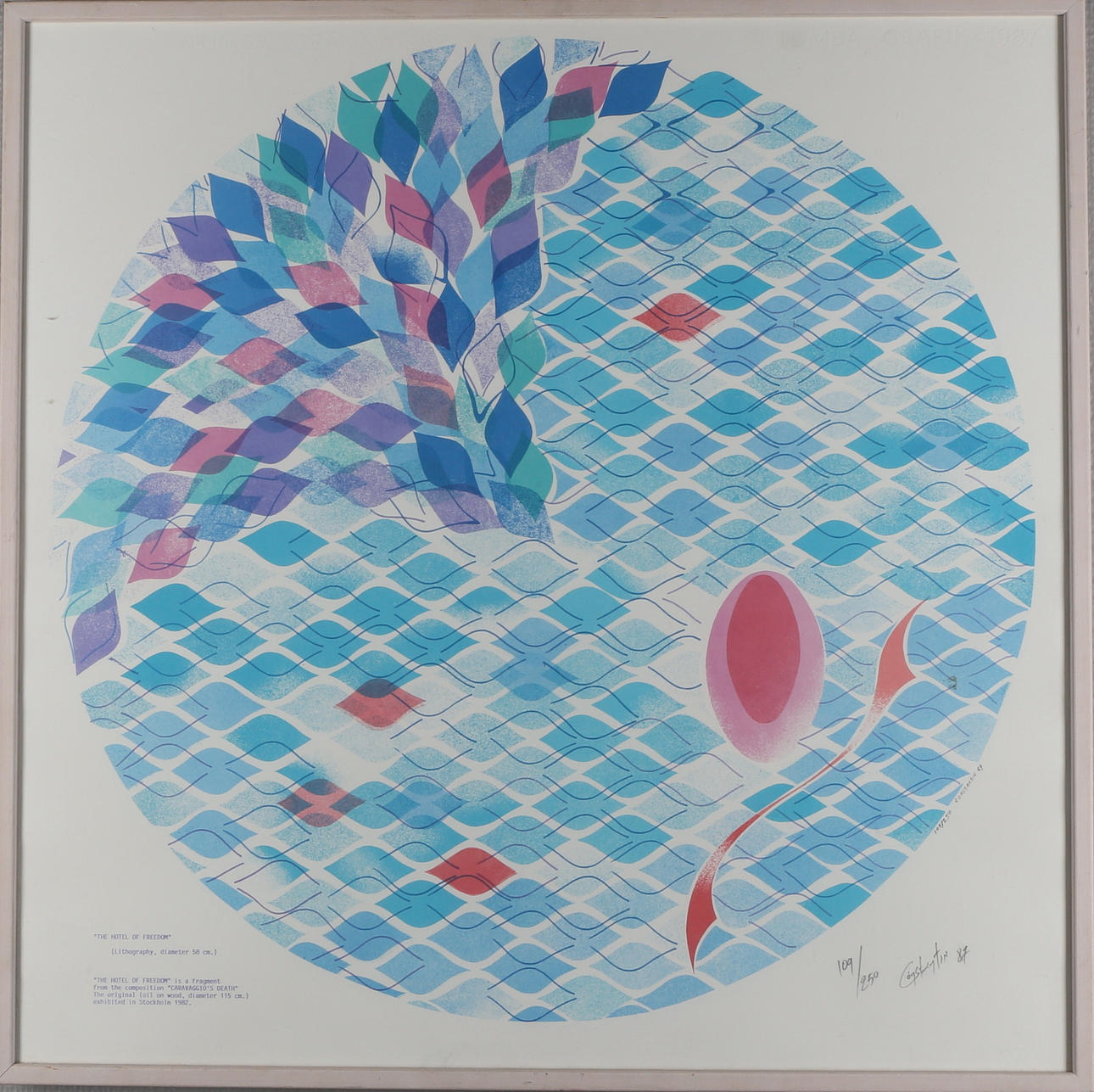 CONSTANTIN. "The hotel of freedom", färglitografi, signerad, 109/250, samt daterad.