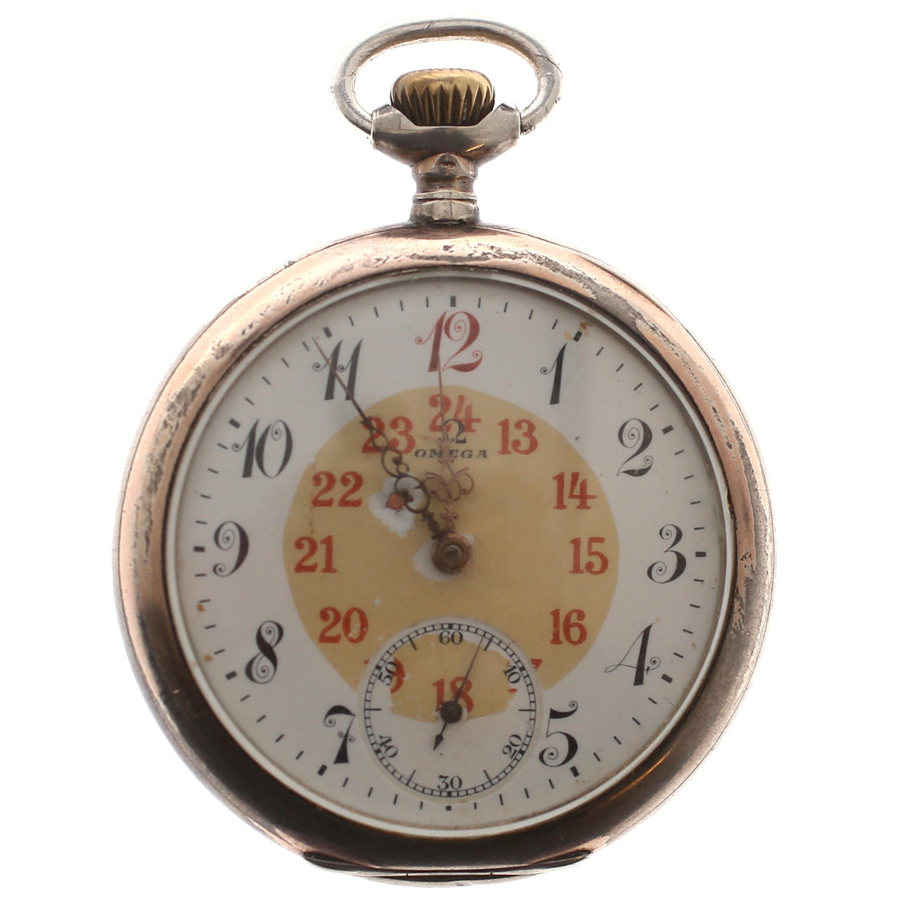FICKUR, silver, Omega, rödtolva, 1900-tal.