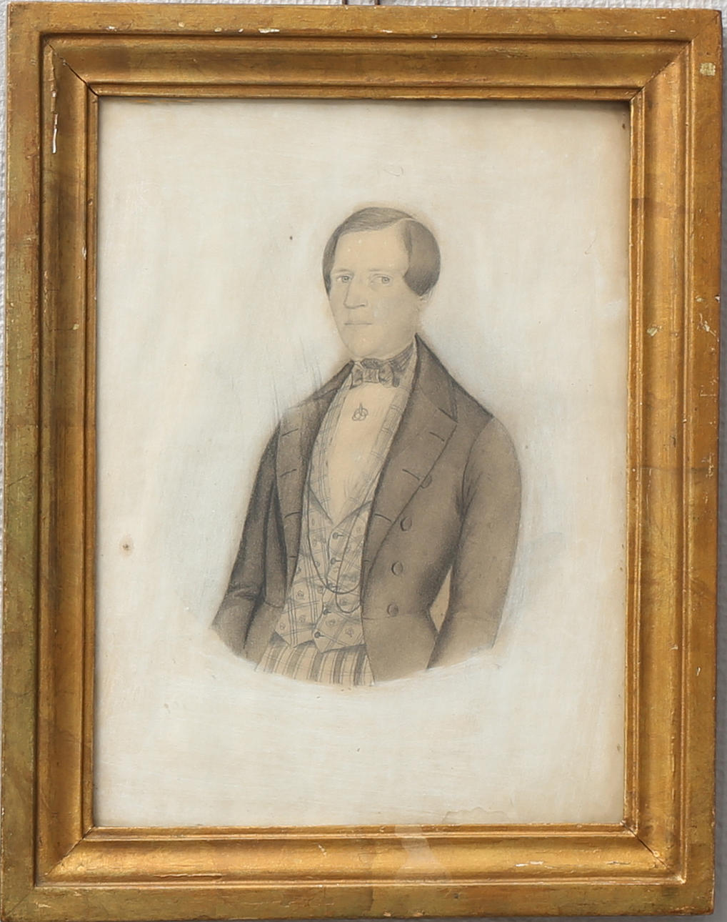 CARL JOHAN BERGMAN. Självporträtt. Teckning, osignerad.