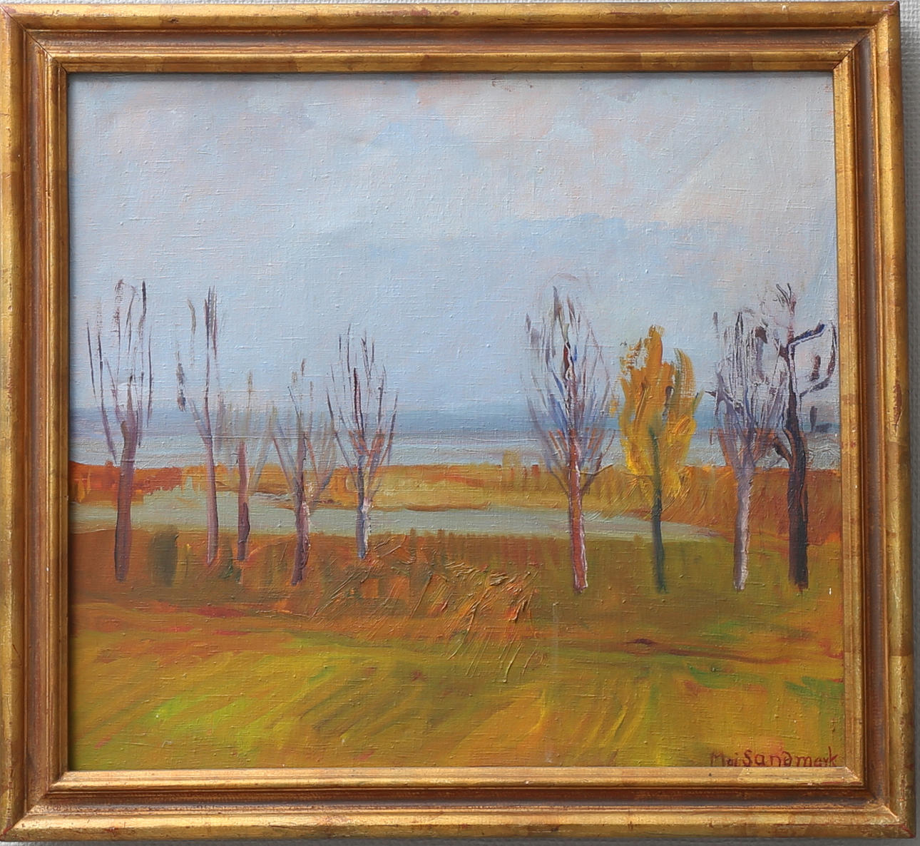 MAJ SANDMARK. Landskap. Olja på duk, signerad.