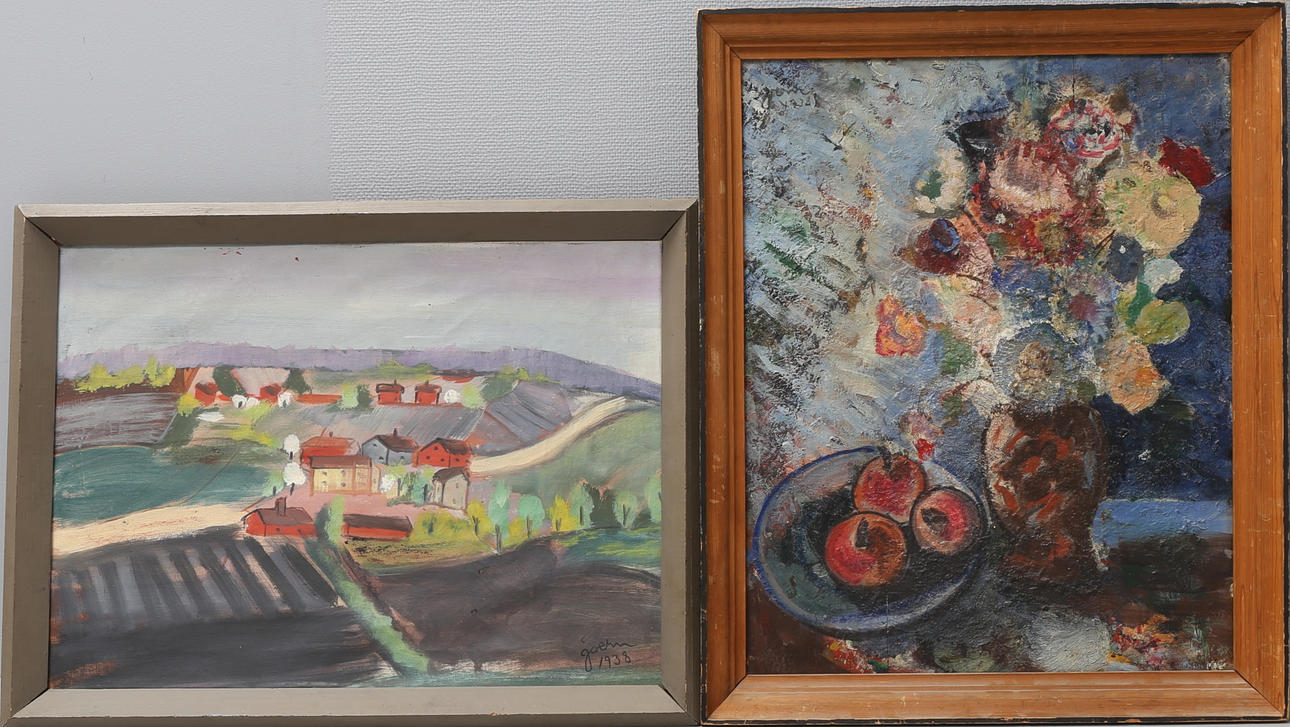 IVAN JOERN. Oljemålningar, 2 st, signerade och daterade 1938.