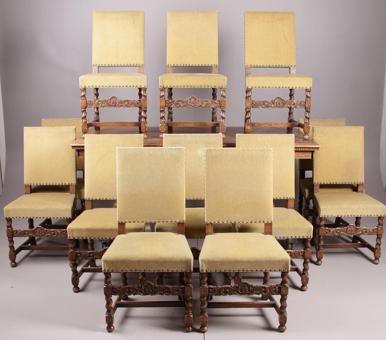 MATSALSMÖBEL, 13 delar, barockstil, 1800/1900-tal.