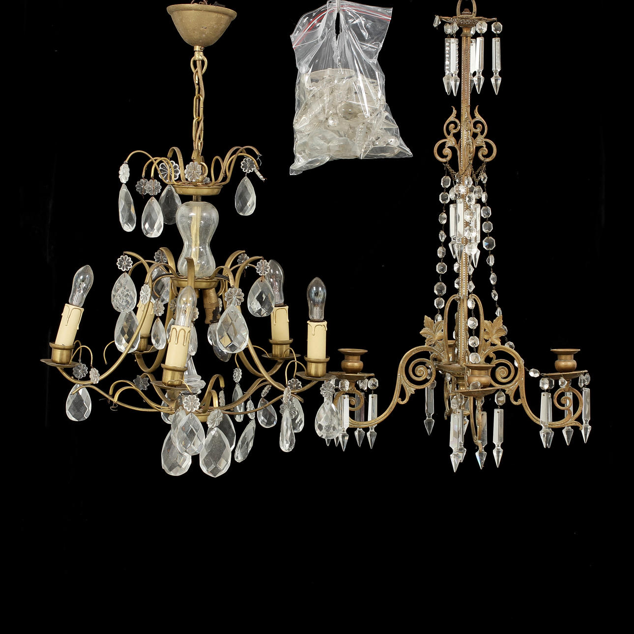 LJUSKRONOR, 2 st, höjd 50 - 70 cm.