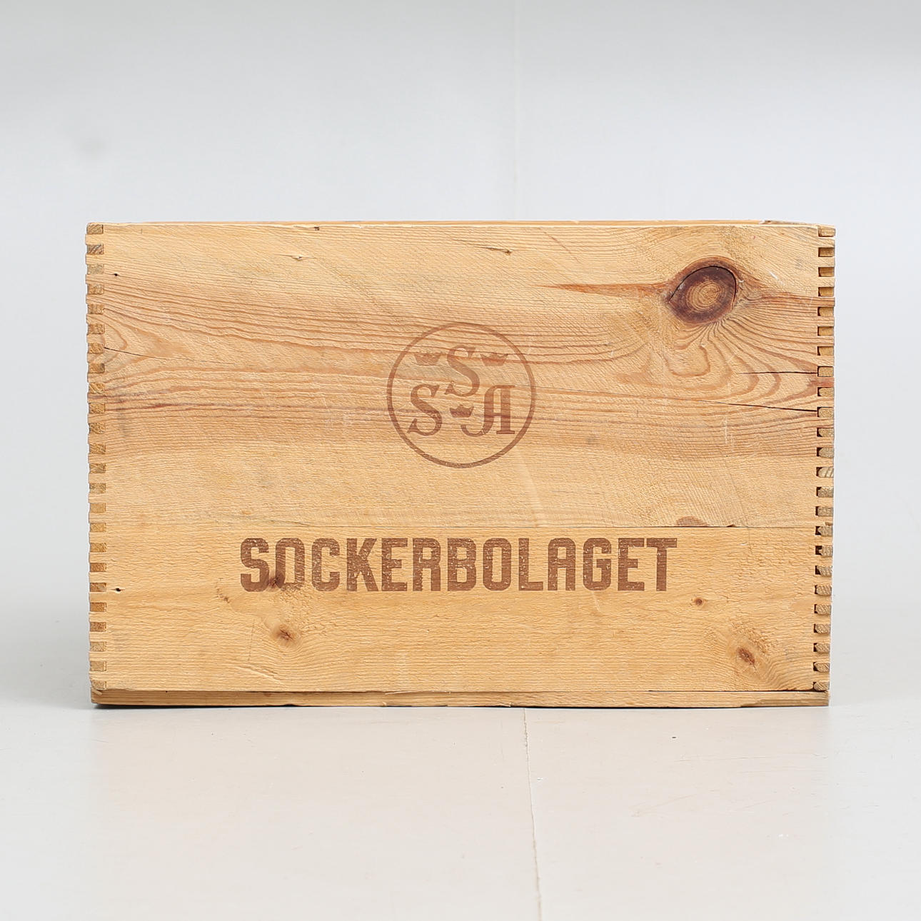 SOCKERLÅDA, trä, Sockerbolaget SSA, bitsocker 30 kg.