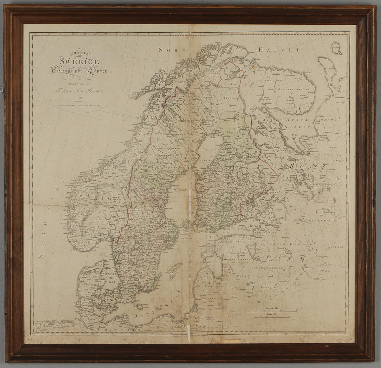 KARTA, "Charta öfwer Swerige ...". utgifven af friherre S. G. Hermelin...