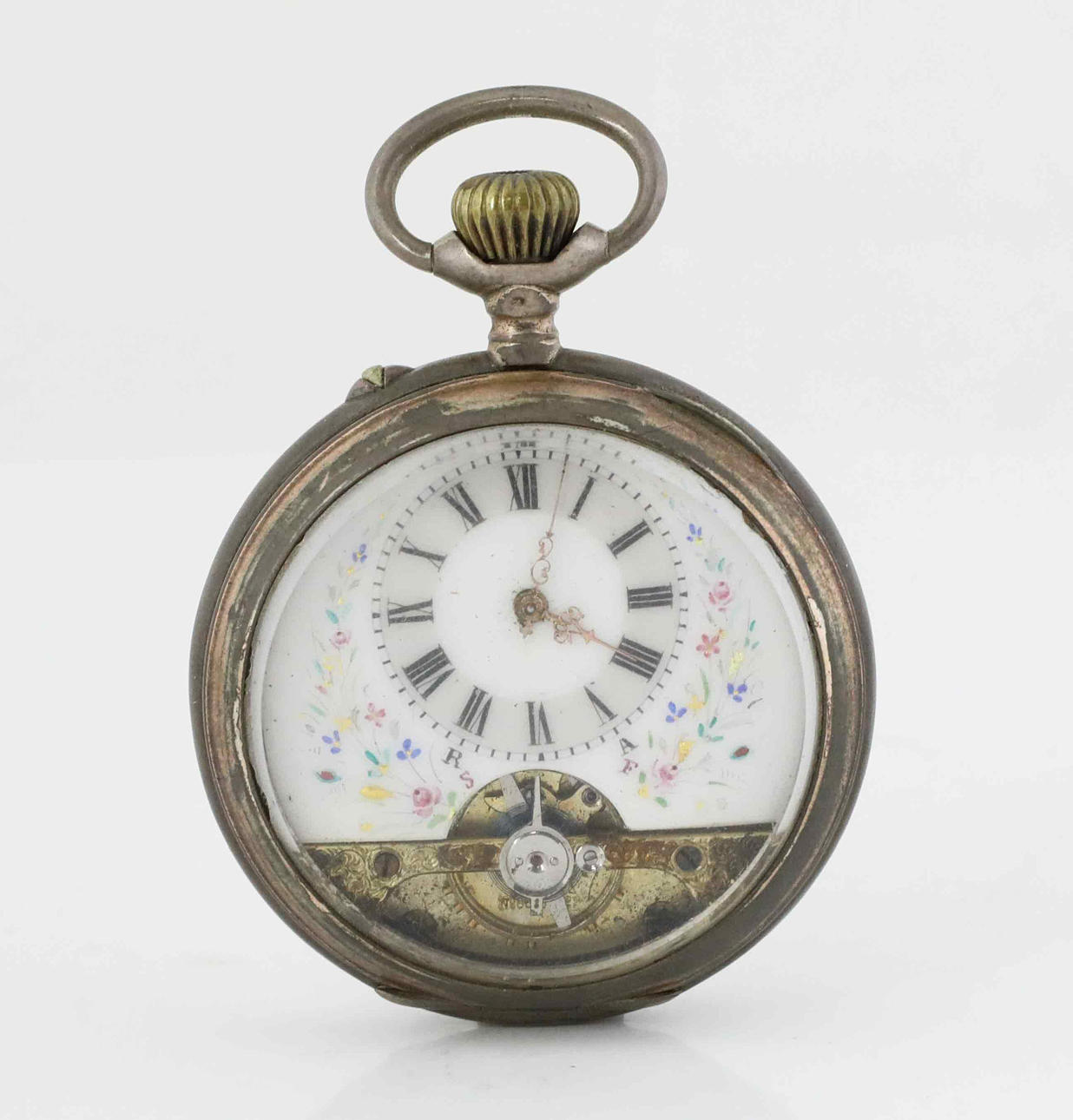 POCKET WATCH, 8 Jours, silver, 52 mm.