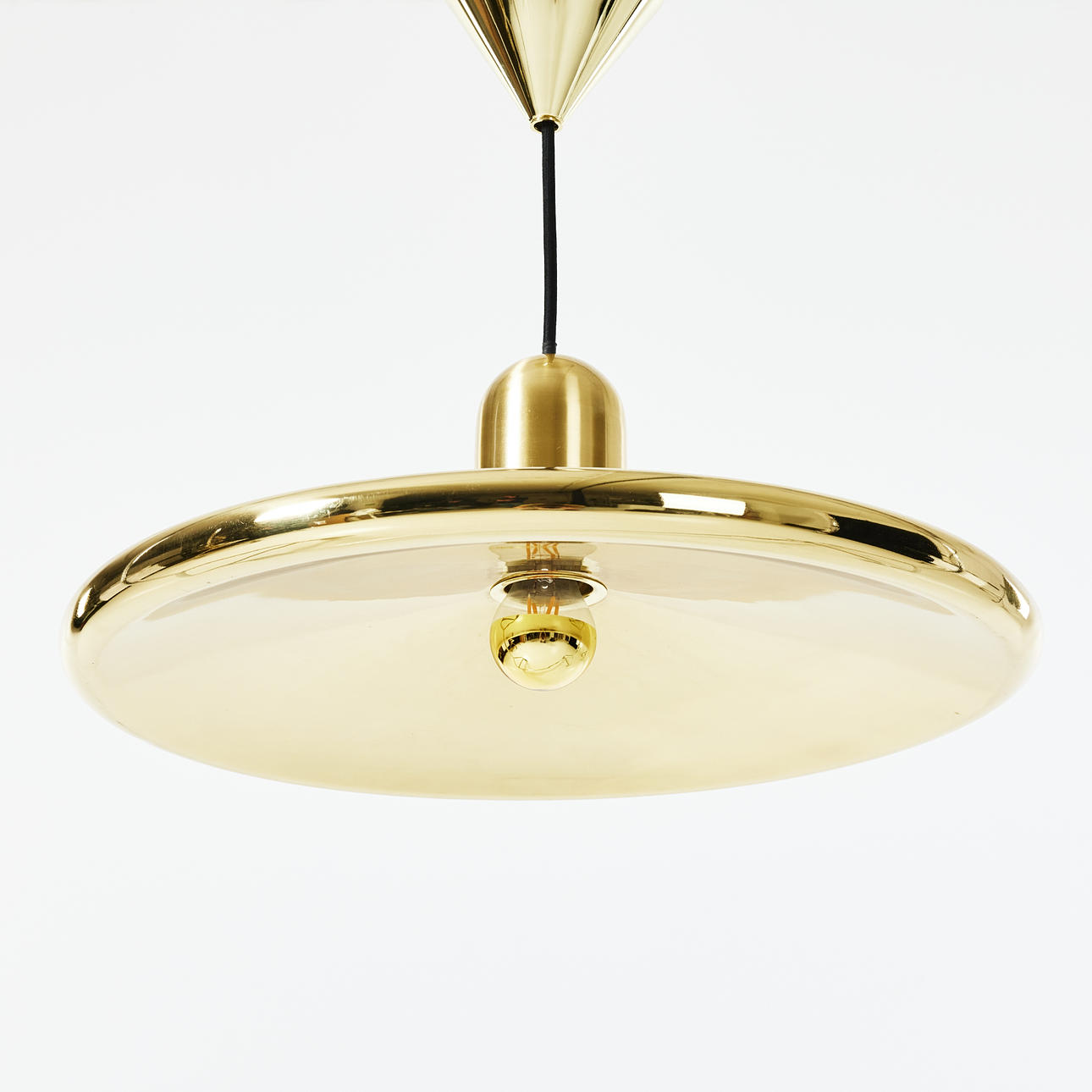 TOM DIXON. “Spun”, ceiling luminaire, brass, label marking. Lighting ...