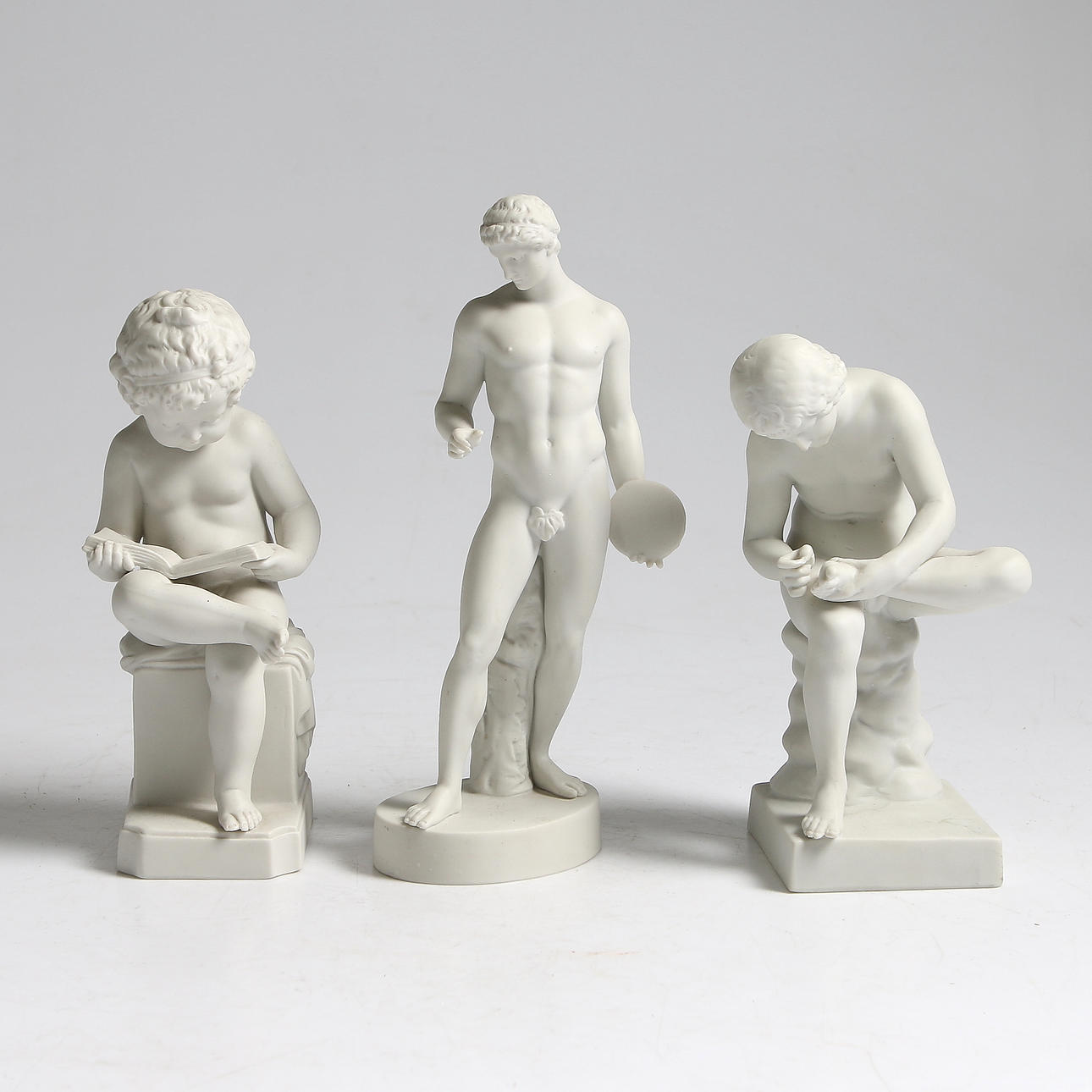 FIGURINER, 3 st, parian, Katzhütte, Tyskland, 1900-tal.