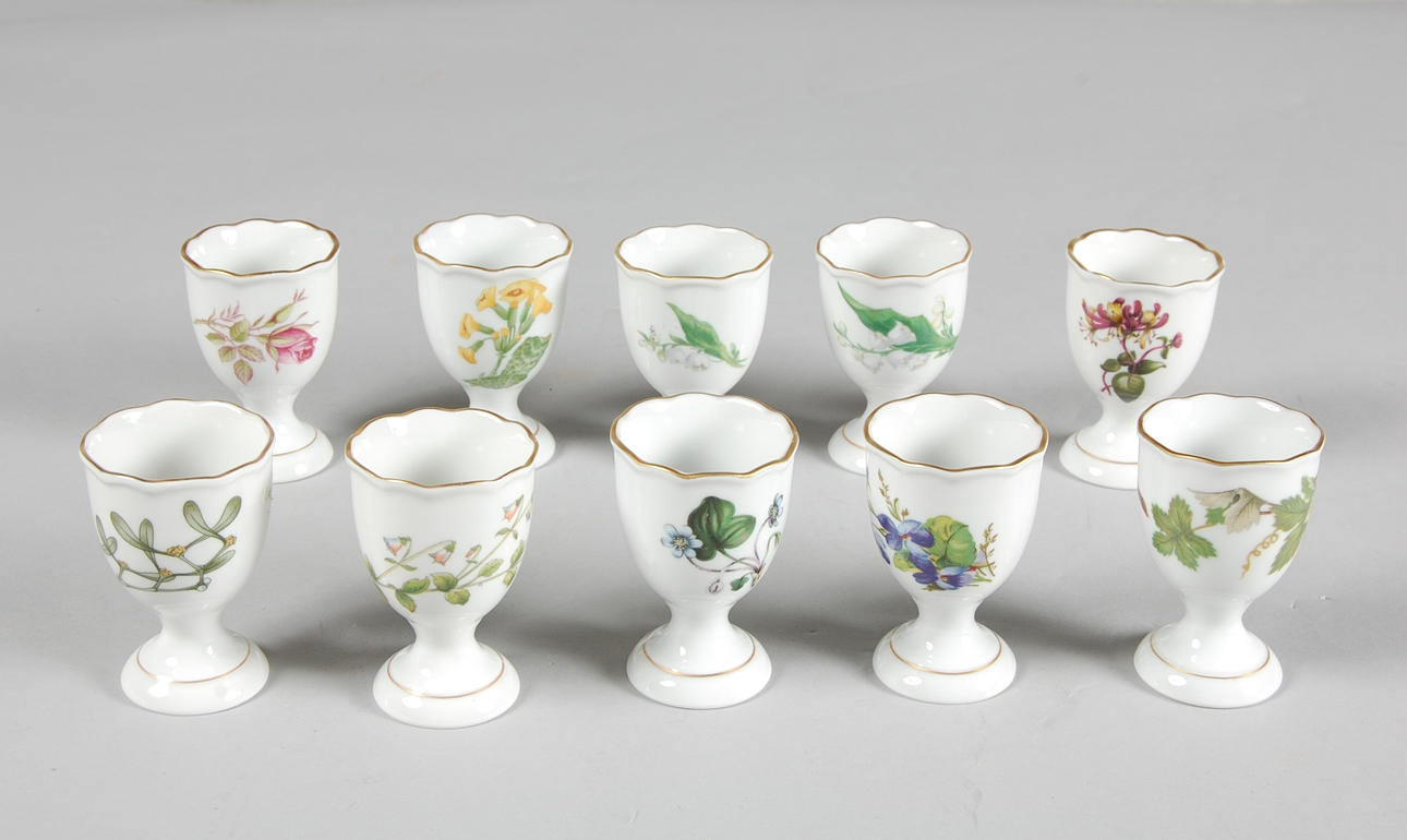 EIERBECHER, Porzellan, 10 Teile, Hackefors.