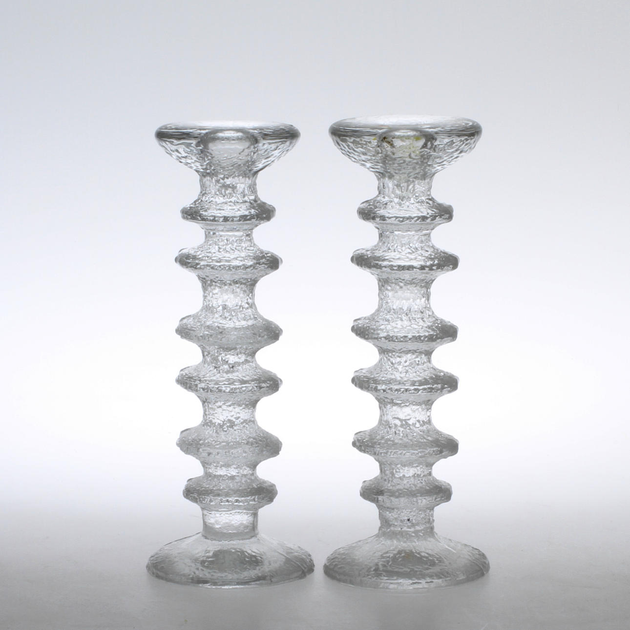 LJUSSTAKAR, 1 par, glas, "Festivo" Timo Sarpaneva Ittala.