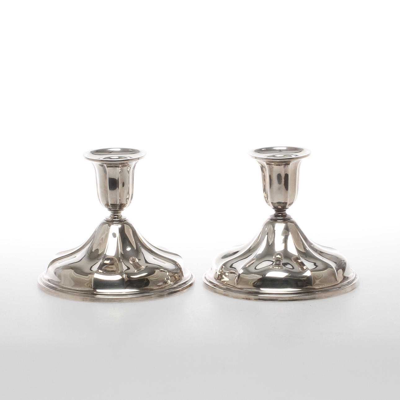 LJUSSTAKAR 1 par, silver, svensk import, 1900-tal.