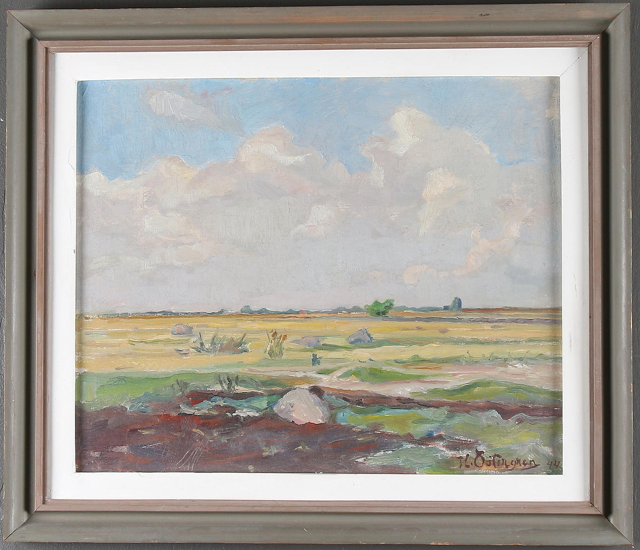 HARALD ÖSTERGREN. Landskapsvy, olja på pannå, signerad.