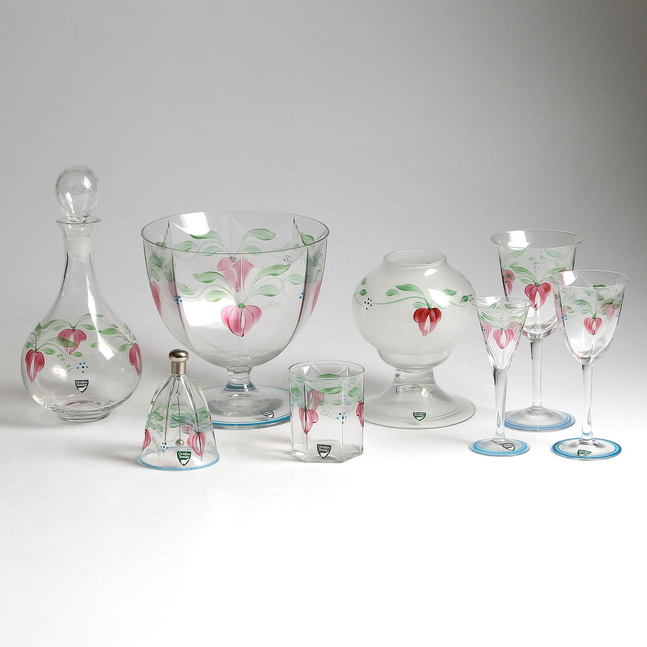 SERVIS, glas, 49 delar, "Maja", Eva Englund, Orrefors, 1900-tal.