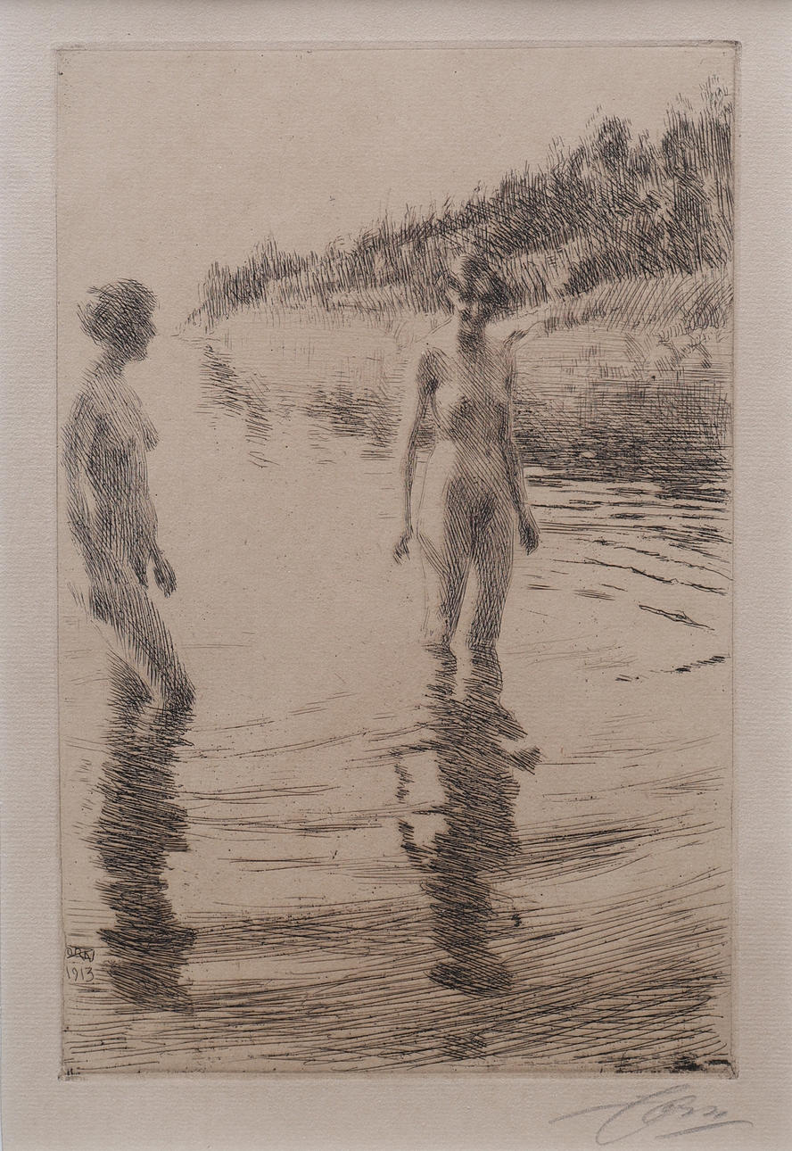 ANDERS ZORN. etching, “Grunt”, signed in pencil, dated 1913.