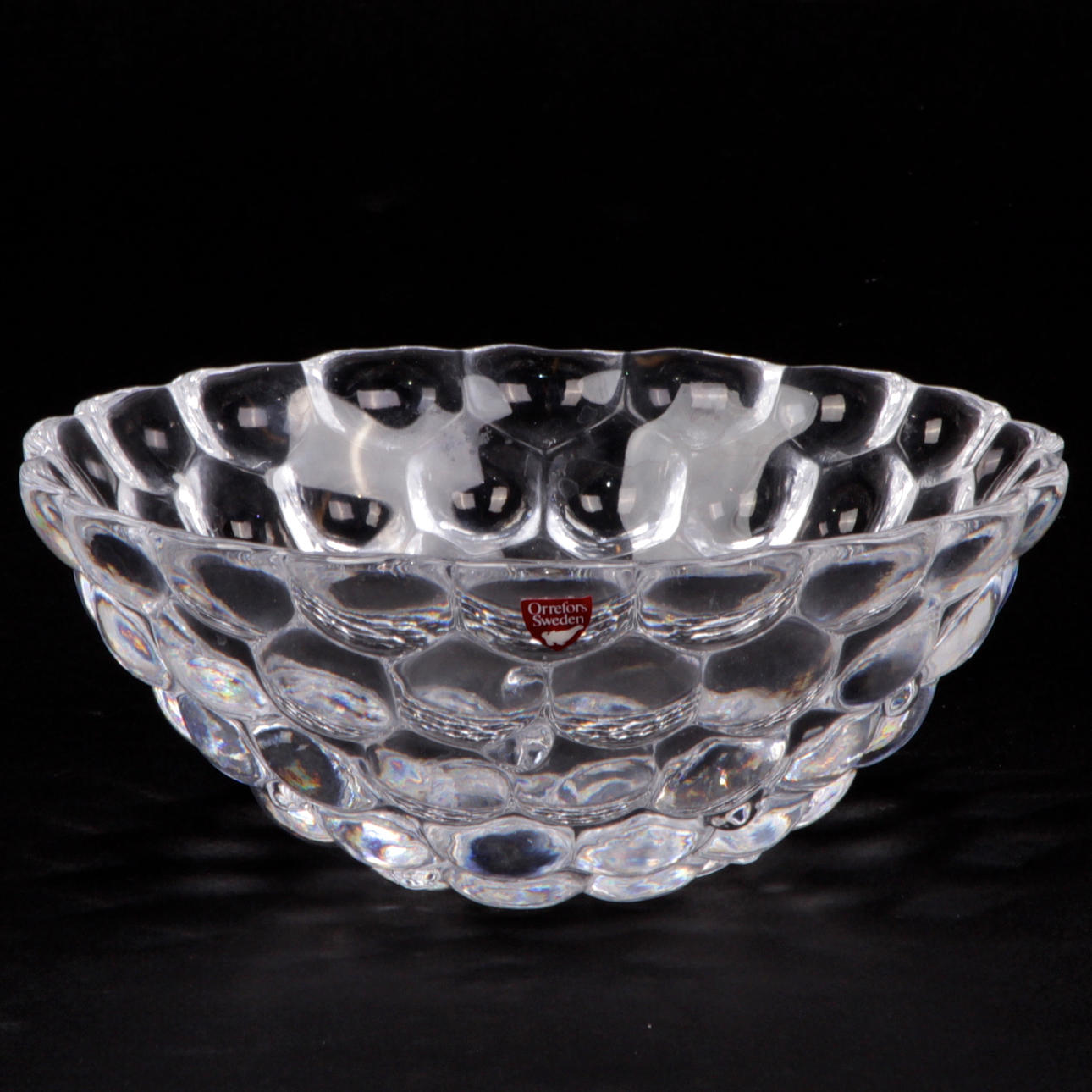 SKÅL, glas, "Hallon", Anne Nilsson, Orrefors, 1900-tal.