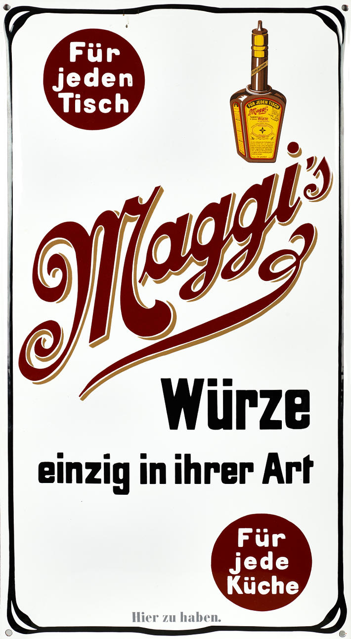 Enamel sign “Maggi's Würze”, Germany.
