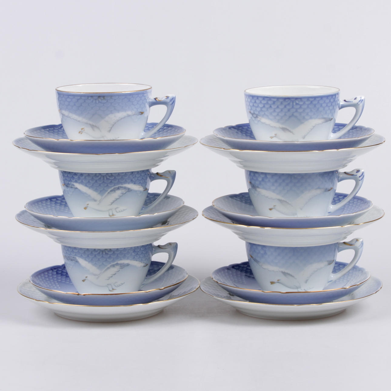 TESERVIS, 18 delar, porslin, "Måsen", Bing och Gröndahl, 1900-tal.